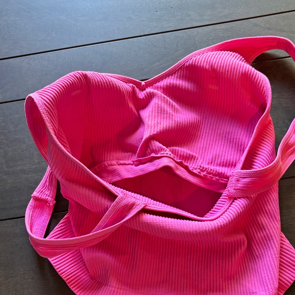 ASOS Revival Vibrant Pink Ribbed Top - Picture 4 of 4